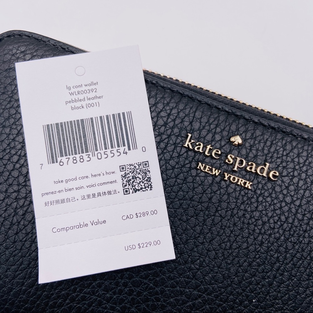 Kate Spade Leila Leather Large Continental Wallet Black - Picture 5 of 5